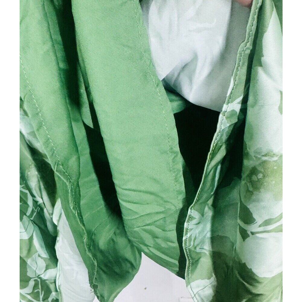 Hutch x ModCloth Tie-Back Midi Dress Green Floral Satin Size 12 Romantic Elegant - Picture 6 of 8